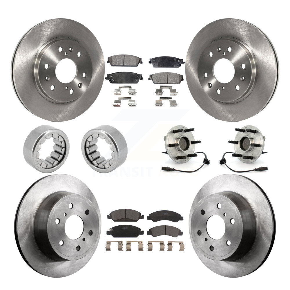 Hub Bearing Brake Rotor & Pad Shoe Front Rear Kit (10Pc) For Chevrolet Silverado