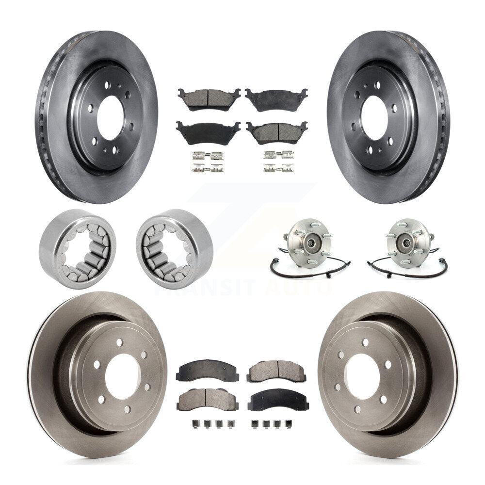 Hub Bearing Brake Rotor & Pad Shoe Front Rear Kit (10Pc) For 2014 Ford F-150 4WD