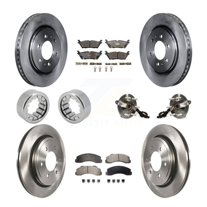 Hub Bearing Disc Brake Rotors And Pads Shoe Front Rear Kit (10Pc) For Ford F-150