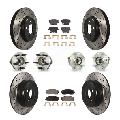 Hub Bearing Coat Brake Rotor Pads Front Rear Kit (10Pc) For Dodge Charger Magnum