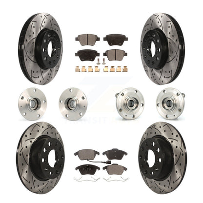 Hub Bearing Coated Brake Rotor & Pad Front Rear Kit (10Pc) For Volkswagen Beetle