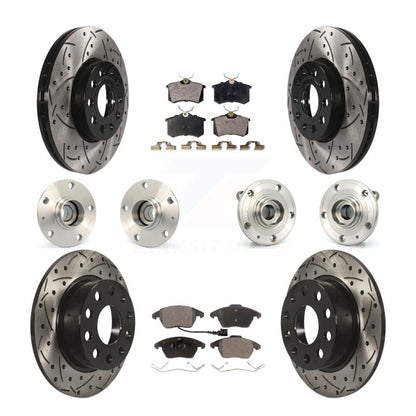 Hub Bearing Coated Brake Rotor & Pad Front Rear Kit (10Pc) For Volkswagen Beetle