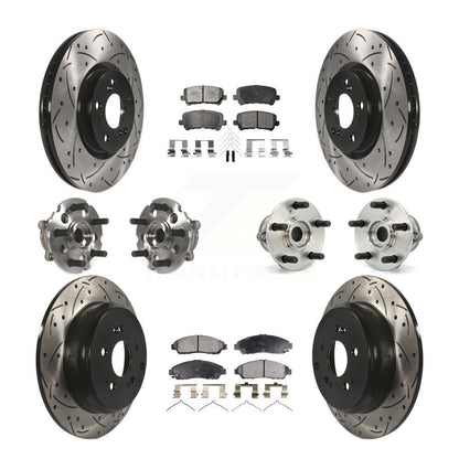 Hub Bearing Coat Brake Rotor Pad Front Rear Kit (10Pc) For Honda Pilot Acura MDX