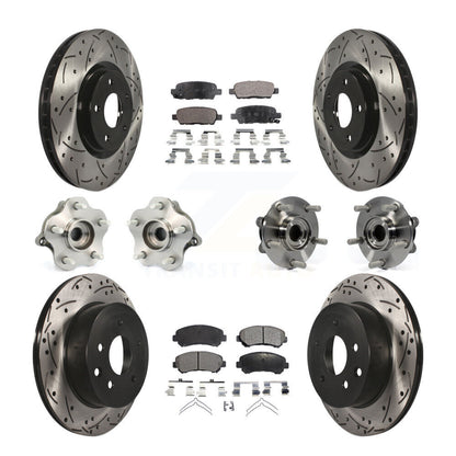 Hub Bearing Coat Brake Rotor Pads Front Rear Kit (10Pc) For Nissan Juke To 04 14