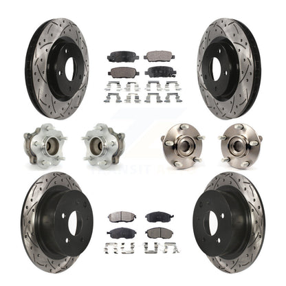 Hub Bearing Coated Disc Brake Rotor Pads Front Rear Kit (10Pc) For Nissan Sentra