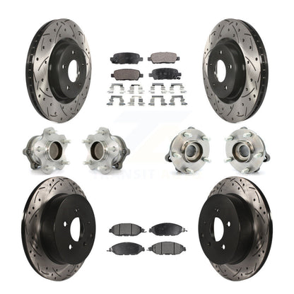 Hub Bearing Coat Brake Rotor Pad Front Rear Kit (10Pc) For Nissan Pathfinder FWD