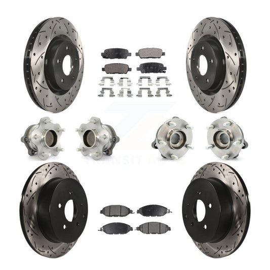 Hub Bearing Coat Brake Rotor Pad Front Rear Kit (10Pc) For Nissan Pathfinder FWD