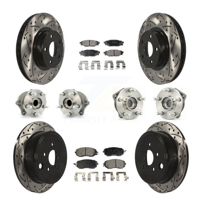 Hub Bearing Coated Disc Brake Rotor Pad Front Rear Kit (10Pc) For Subaru Impreza