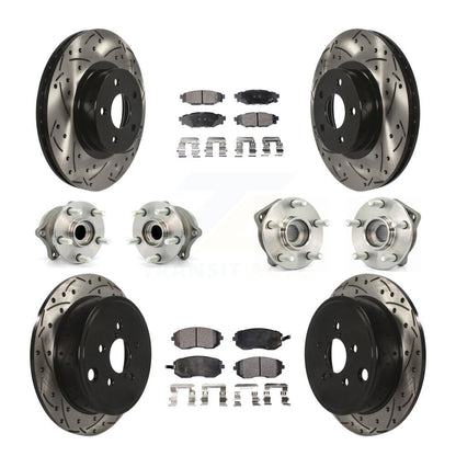 Hub Bearing Coated Disc Brake Rotor Pad Front Rear Kit (10Pc) For Subaru Impreza