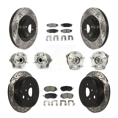 Hub Bearing Coat Brake Rotor Pad Front Rear Kit (10Pc) For Subaru Impreza Legacy