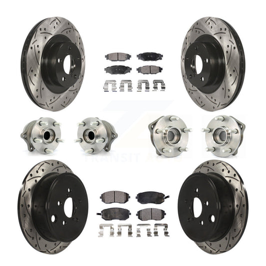 Hub Bearing Coat Brake Rotor Pad Front Rear Kit (10Pc) For Subaru Outback Legacy