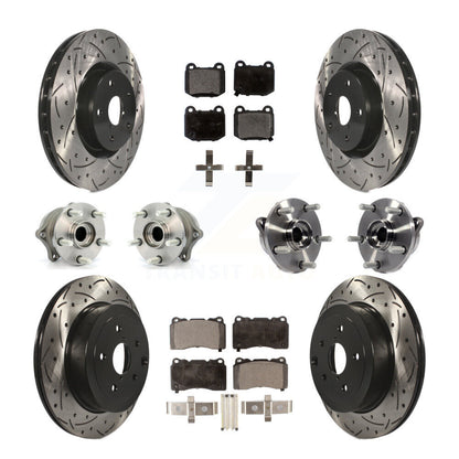 Hub Bearing Coated Brake Rotor Pads Front Rear Kit (10Pc) For Subaru Impreza WRX