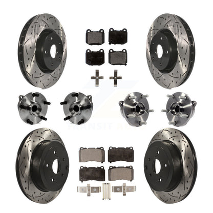 Hub Bearing Coated Brake Rotor Pads Front Rear Kit (10Pc) For Subaru Impreza WRX