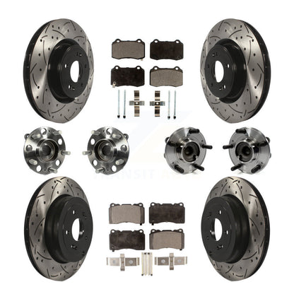 Hub Bearing Coat Brake Rotor Pad Front Rear Kit (10Pc) For Hyundai Genesis Coupe