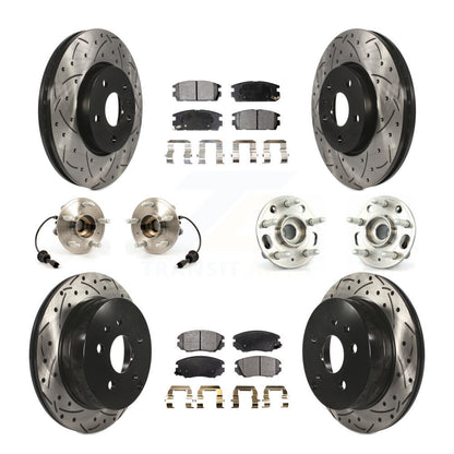 Hub Bearing Coat Brake Rotor Pad Front Rear Kit (10Pc) For Chevrolet Equinox GMC