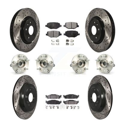 Hub Bearing Coated Disc Brake Rotor Pads Front Rear Kit (10Pc) For Ford Explorer