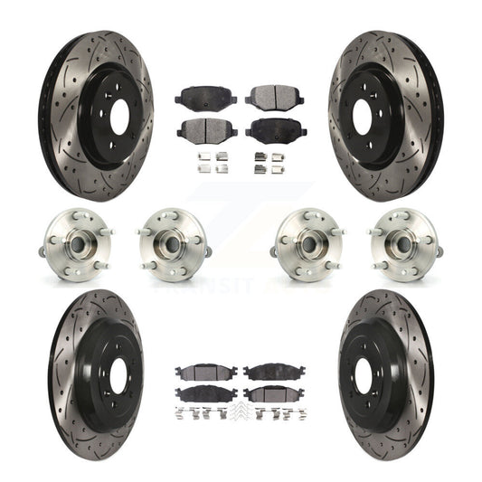Hub Bearing Coated Disc Brake Rotor Pads Front Rear Kit (10Pc) For Ford Explorer