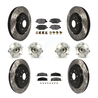Hub Bearing Coated Brake Rotor Pad Front Rear Kit (10Pc) For Ford Explorer Sport