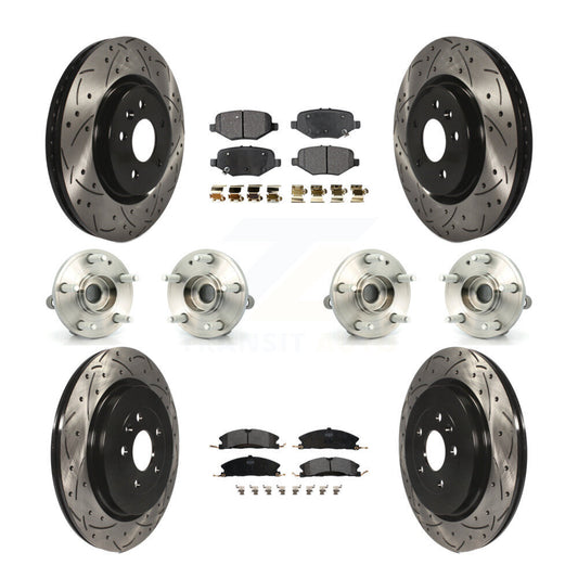 Hub Bearing Coated Brake Rotor Pad Front Rear Kit (10Pc) For Ford Explorer Sport