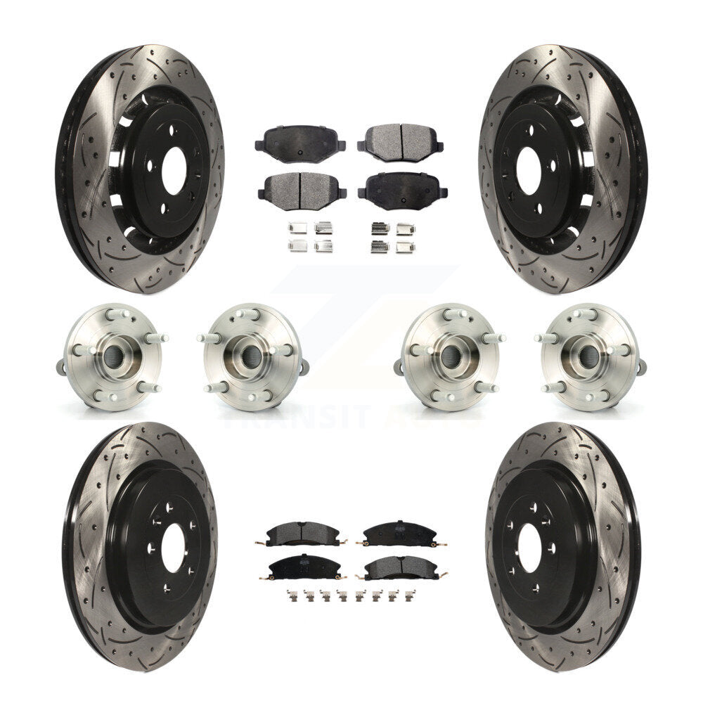 Hub Bearing Coat Brake Rotor Pads Front Rear Kit (10Pc) For Ford Explorer Police