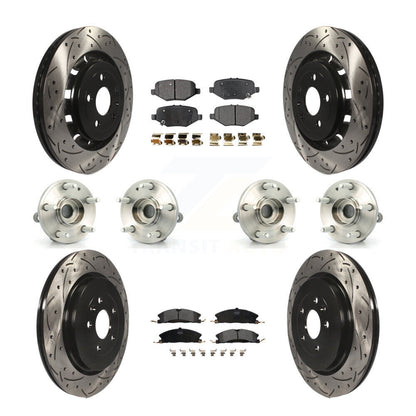 Hub Bearing Coated Disc Brake Rotor Pads Front Rear Kit (10Pc) For Ford Explorer