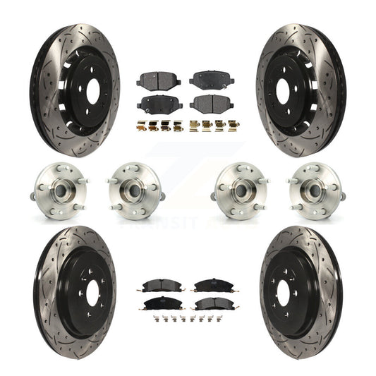 Hub Bearing Coated Disc Brake Rotor Pads Front Rear Kit (10Pc) For Ford Explorer
