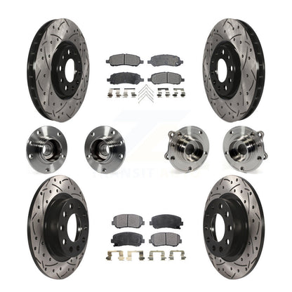 Hub Bearing Coat Brake Rotor Pads Front Rear Kit (10Pc) For 2013-2016 Dodge Dart