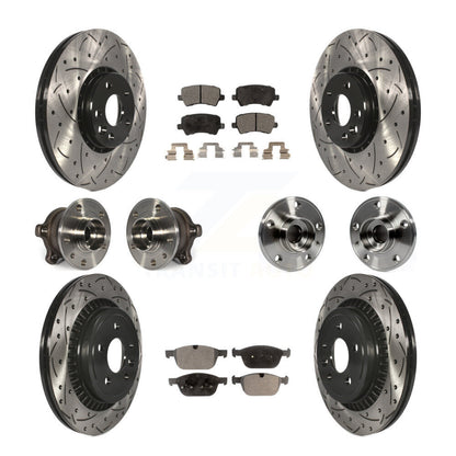 Hub Bearing Coat Brake Rotor Pads Front Rear Kit (10Pc) For 10-15 Volvo XC60 AWD