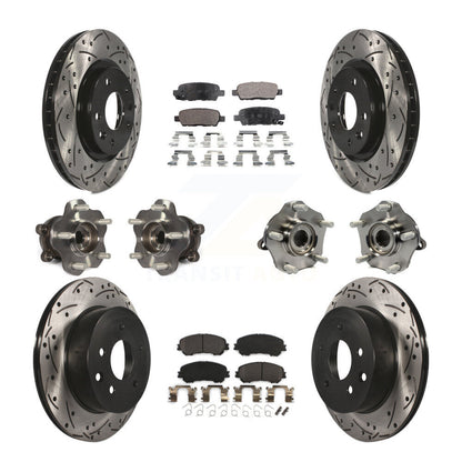 Hub Bearing Coated Brake Rotor Pads Front Rear Kit (10Pc) For Nissan Rogue Sport