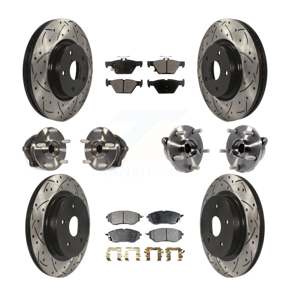 Hub Bearing Coat Brake Rotor Pad Front Rear Kit (10Pc) For Subaru Outback Legacy