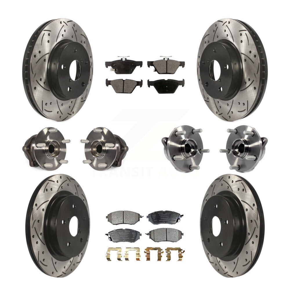 Hub Bearing Coat Brake Rotor Pad Front Rear Kit (10Pc) For 15 Subaru Legacy 2.5L