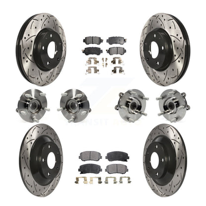 Hub Bearing Coat Brake Rotor Pads Front Rear Kit (10Pc) For 13-15 Mazda CX-5 AWD