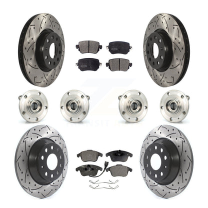 Hub Bearing Coated Brake Rotor And Pad Front Rear Kit (10Pc) For Audi Q3 Quattro