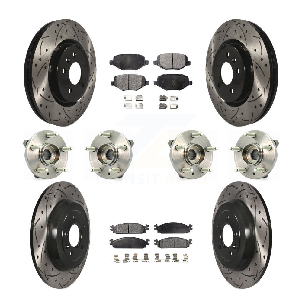 Hub Bearing Coat Brake Rotor Pad Front Rear Kit (10Pc) For 2009-2010 Lincoln MKS