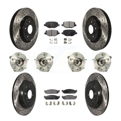 Hub Bearing Coat Brake Rotor Pad Front Rear Kit (10Pc) For 2009-2010 Lincoln MKS