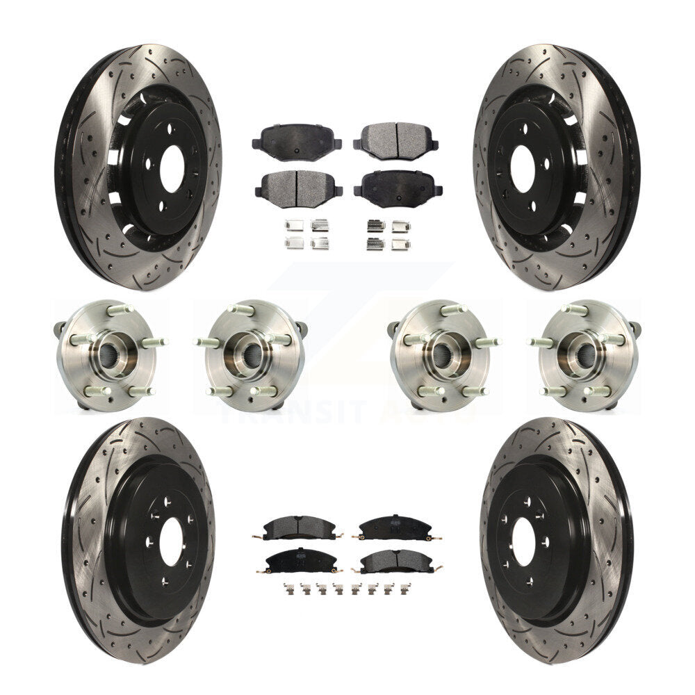 Hub Bearing Coat Brake Rotor Pad Front Rear Kit (10Pc) For Ford Flex Lincoln MKT
