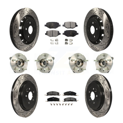Hub Bearing Coat Brake Rotor Pad Front Rear Kit (10Pc) For Ford Flex Lincoln MKT