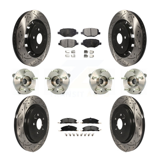 Hub Bearing Coat Brake Rotor Pad Front Rear Kit (10Pc) For Ford Flex Lincoln MKT