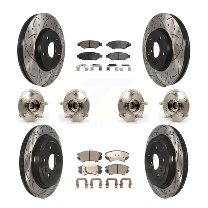 Hub Bearing Coated Brake Rotor & Pads Front Rear Kit (10Pc) For Chevrolet Camaro