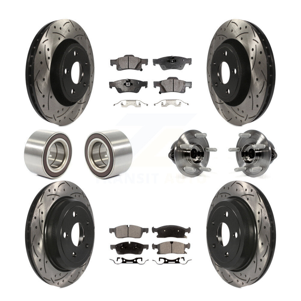 Hub Bearing Coat Brake Rotor Pads Shoe Front Rear Kit For Jeep Grand Cherokee WK