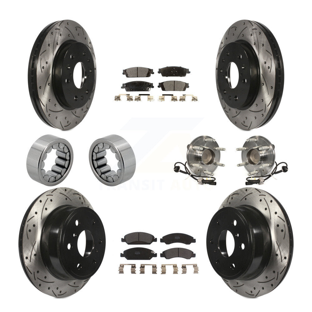 Hub Bearing Coat Brake Rotor Pads Shoe Front Rear Kit (10Pc) For GMC Sierra 1500