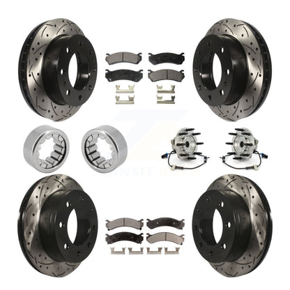 Hub Bearing Coated Disc Brake Rotor Pad Shoe Front Rear Kit (10Pc) For Hummer H2
