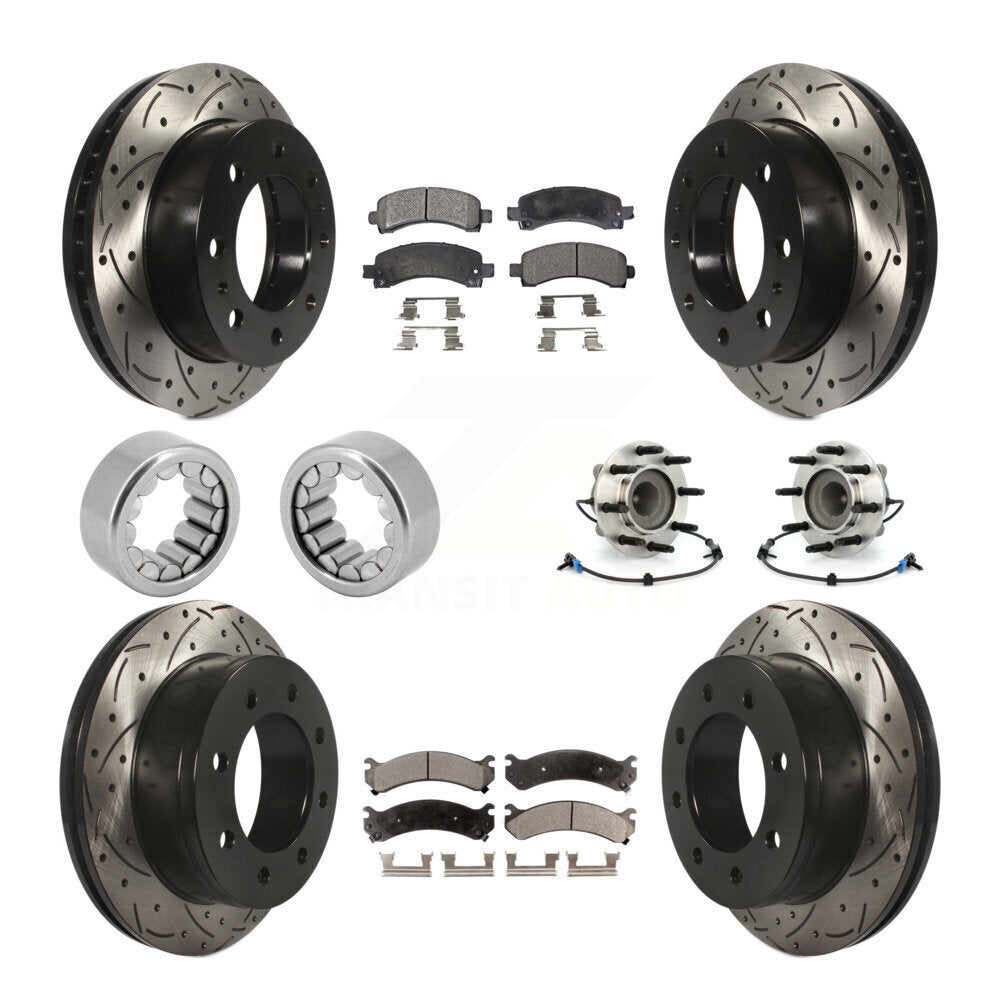 Hub Bearing Coated Brake Rotor Pad Shoe Front Rear Kit (10Pc) For Chevrolet 2500