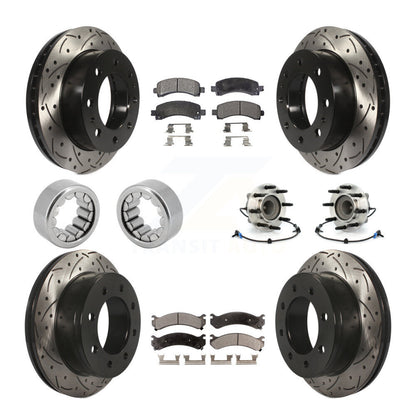 Hub Bearing Coated Brake Rotor Pad Shoe Front Rear Kit (10Pc) For Chevrolet 2500