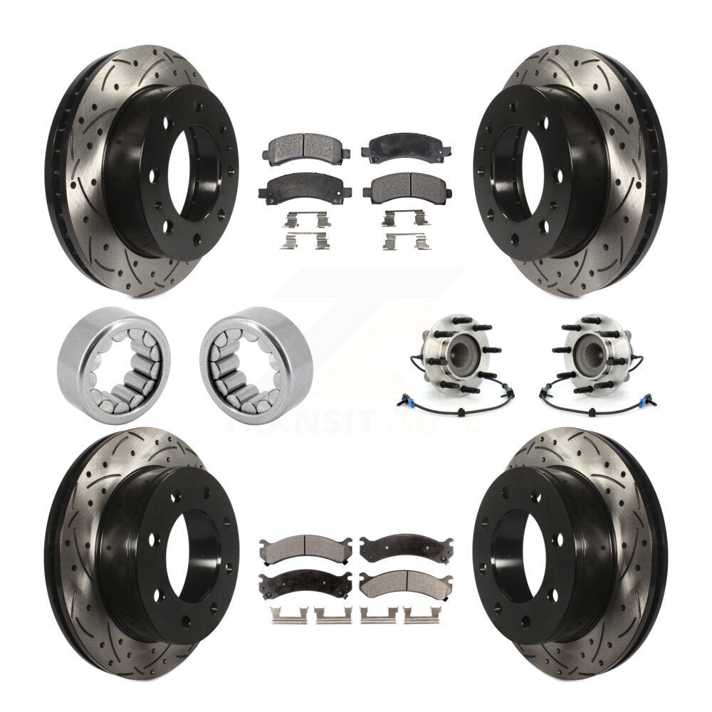 Hub Bearing Coated Brake Rotor Pad Shoe Front Rear Kit (10Pc) For Chevrolet 2500