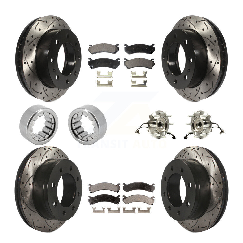 Hub Bearing Coated Brake Rotor Pad Shoe Front Rear Kit (10Pc) For Chevrolet 2500