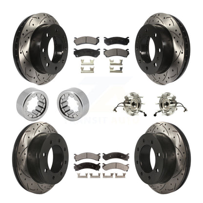 Hub Bearing Coated Brake Rotor Pad Shoe Front Rear Kit (10Pc) For Chevrolet 2500