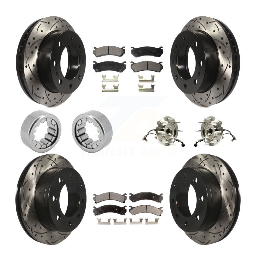 Hub Bearing Coat Brake Rotor Pad Shoe Front Rear Kit (10Pc) For GMC Chevrolet HD
