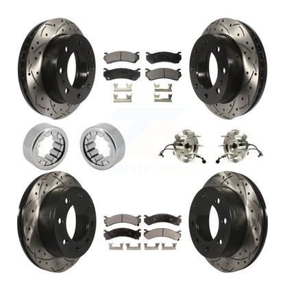 Hub Bearing Coat Brake Rotor Pad Shoe Front Rear Kit (10Pc) For GMC Chevrolet HD
