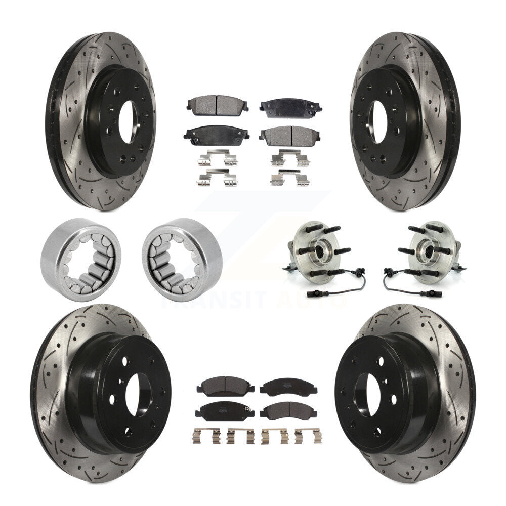 Hub Bearing Coated Brake Rotor Pad Shoe Front Rear Kit (10Pc) For Chevrolet 1500